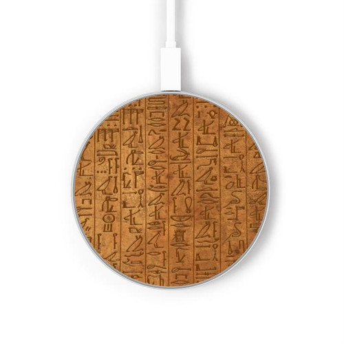 S2805 Egyptian Hierogylphics Papyrus of Ani Kabelloses Ladegerät Pad 15W Typ-C iPhone Android LED Licht Ladestation