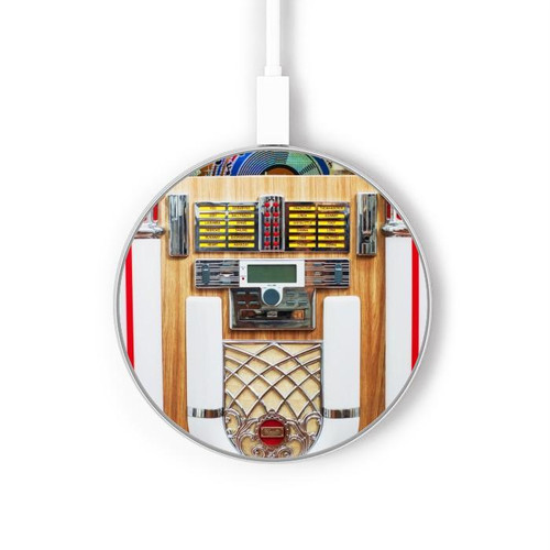 S2853 Jukebox Music Playing Device Kabelloses Ladegerät Pad 15W Typ-C iPhone Android LED Licht Ladestation