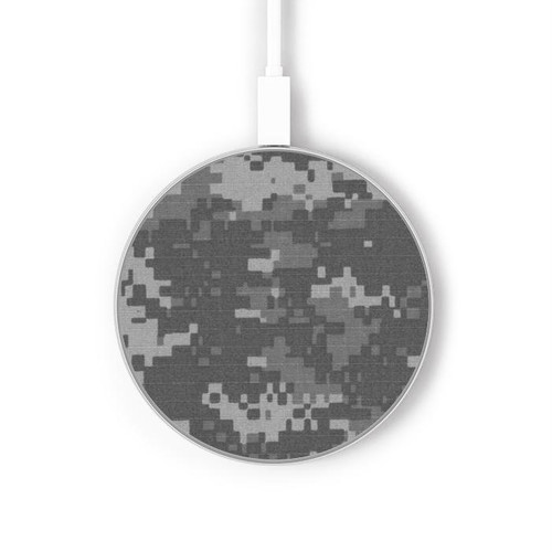 S2867 Army White Digital Camo Kabelloses Ladegerät Pad 15W Typ-C iPhone Android LED Licht Ladestation