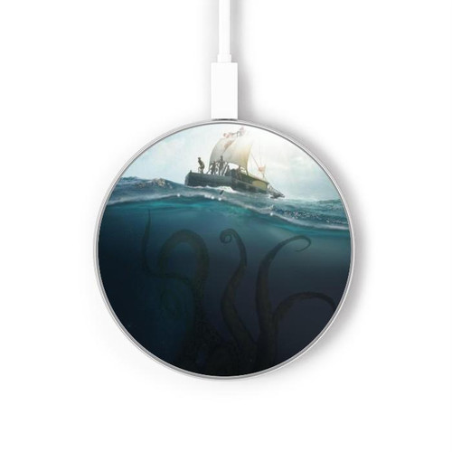 S3540 Giant Octopus Kabelloses Ladegerät Pad 15W Typ-C iPhone Android LED Licht Ladestation