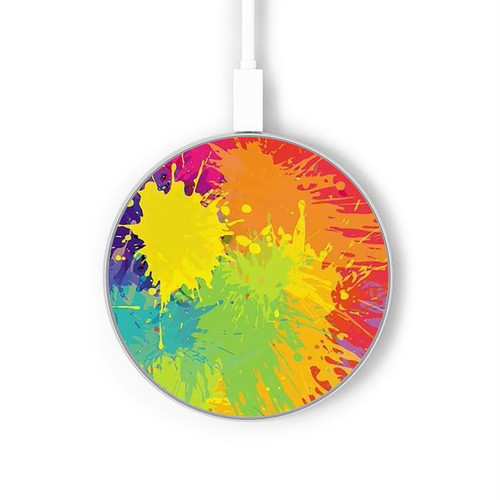 S3675 Color Splash Kabelloses Ladegerät Pad 15W Typ-C iPhone Android LED Licht Ladestation