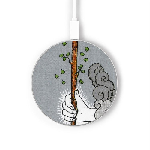 S3723 Tarot Card Age of Wands Kabelloses Ladegerät Pad 15W Typ-C iPhone Android LED Licht Ladestation