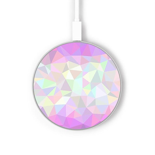S3747 Trans Flag Polygon Kabelloses Ladegerät Pad 15W Typ-C iPhone Android LED Licht Ladestation