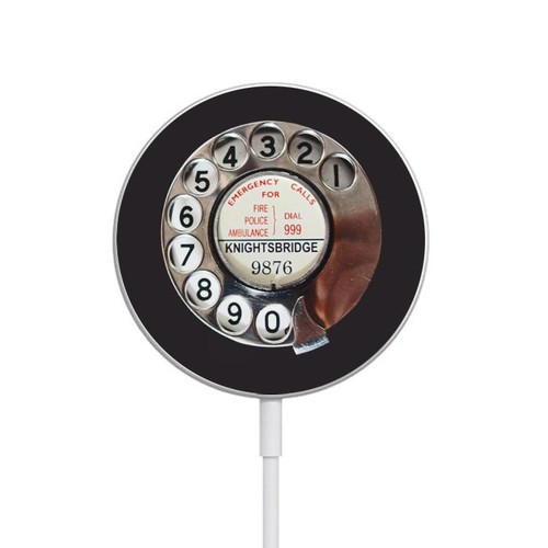S0059 Retro Rotary Phone Dial On Magnetisches kabelloses Ladepad mit MagSafe 15W für iPhone 16 15 14 13 12