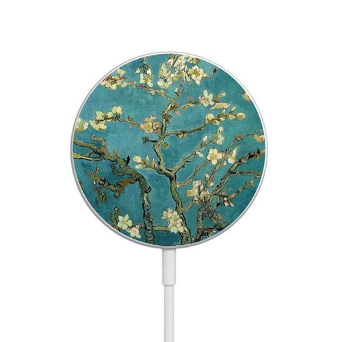S0842 Blossoming Almond Tree Van Gogh Magnetisches kabelloses Ladepad mit MagSafe 15W für iPhone 16 15 14 13 12