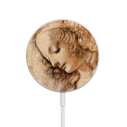 S1045 Leonardo da Vinci Woman's Head Magnetisches kabelloses Ladepad mit MagSafe 15W für iPhone 16 15 14 13 12