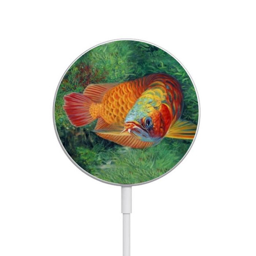 S1157 Red Arowana Fish Magnetisches kabelloses Ladepad mit MagSafe 15W für iPhone 16 15 14 13 12