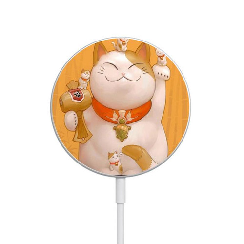 S1217 Maneki Neko Lucky Cat Magnetisches kabelloses Ladepad mit MagSafe 15W für iPhone 16 15 14 13 12