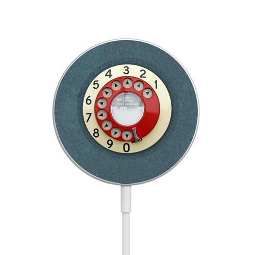 S1968 Rotary Dial Telephone Magnetisches kabelloses Ladepad mit MagSafe 15W für iPhone 16 15 14 13 12