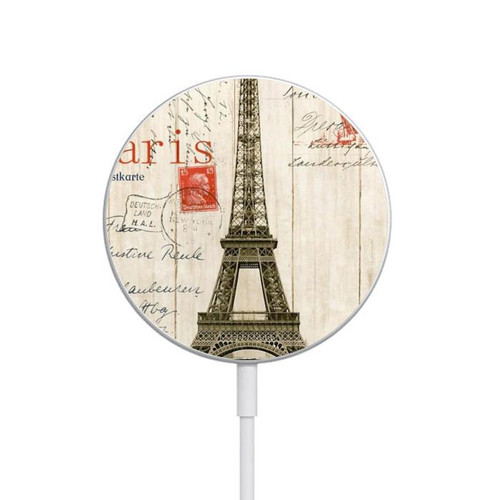 S2108 Eiffel Tower Paris Postcard Magnetisches kabelloses Ladepad mit MagSafe 15W für iPhone 16 15 14 13 12