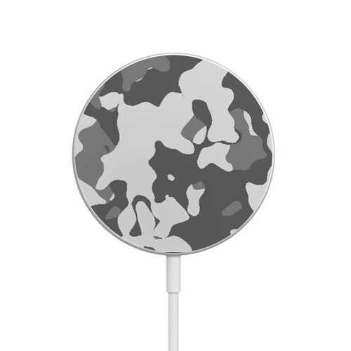 S2186 Gray Camo Camouflage Graphic Printed Magnetisches kabelloses Ladepad mit MagSafe 15W für iPhone 16 15 14 13 12