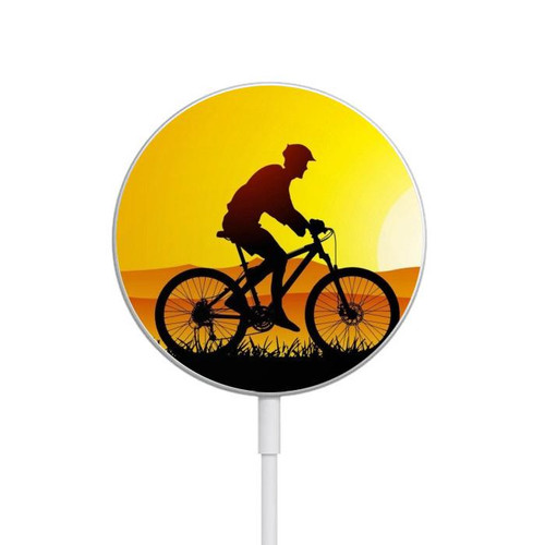 S2385 Bicycle Bike Sunset Magnetisches kabelloses Ladepad mit MagSafe 15W für iPhone 16 15 14 13 12