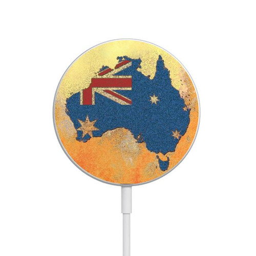 S2494 Australia Flag Map Rock Texture Magnetisches kabelloses Ladepad mit MagSafe 15W für iPhone 16 15 14 13 12