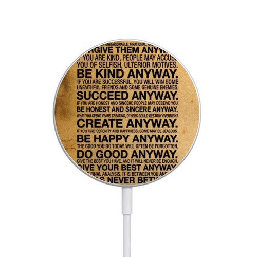 S2513 Mother Teresa Anyway Quotes Magnetisches kabelloses Ladepad mit MagSafe 15W für iPhone 16 15 14 13 12