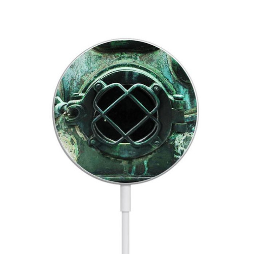 S2632 Antique Vintage Deep Sea Diver Helmet Magnetisches kabelloses Ladepad mit MagSafe 15W für iPhone 16 15 14 13 12