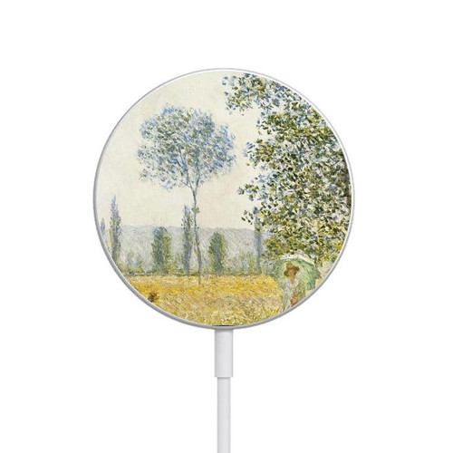 S2682 Claude Monet Fields In Spring Magnetisches kabelloses Ladepad mit MagSafe 15W für iPhone 16 15 14 13 12
