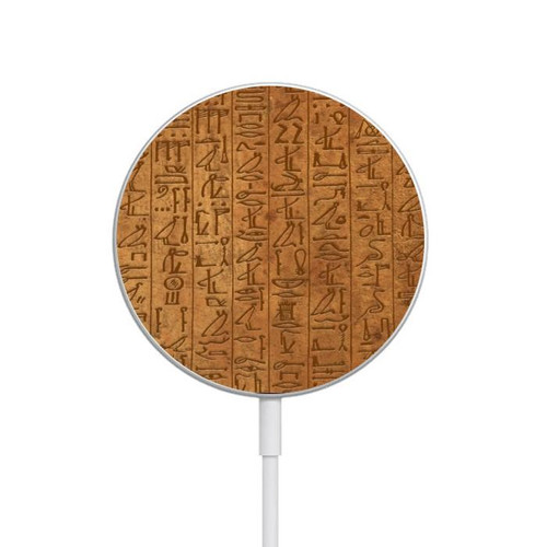 S2805 Egyptian Hierogylphics Papyrus of Ani Magnetisches kabelloses Ladepad mit MagSafe 15W für iPhone 16 15 14 13 12
