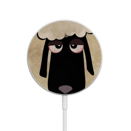 S2826 Cute Cartoon Unsleep Black Sheep Magnetisches kabelloses Ladepad mit MagSafe 15W für iPhone 16 15 14 13 12