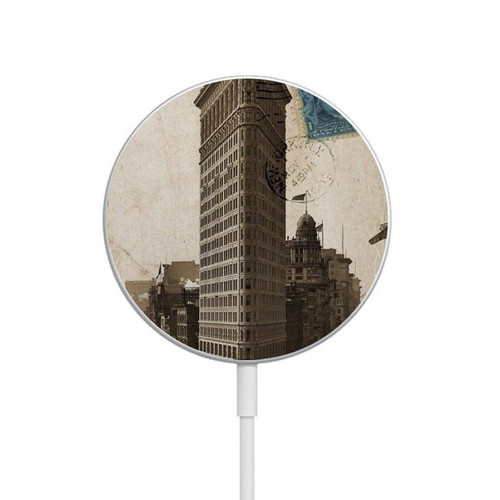S2832 New York 1903 Flatiron Building Postcard Magnetisches kabelloses Ladepad mit MagSafe 15W für iPhone 16 15 14 13 12