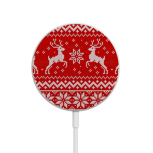 S2835 Christmas Reindeer Knitted Pattern Magnetisches kabelloses Ladepad mit MagSafe 15W für iPhone 16 15 14 13 12