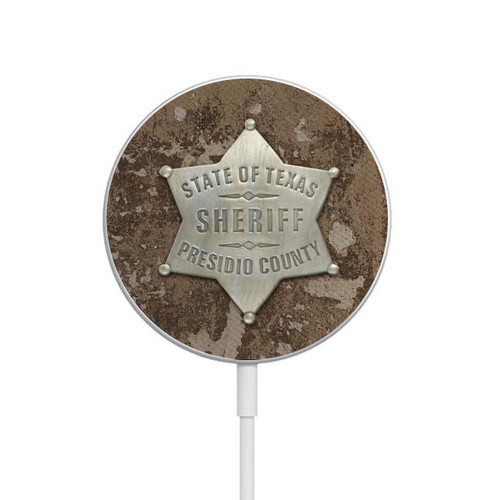 S2868 Texas Presidio County Sheriff Badge Magnetisches kabelloses Ladepad mit MagSafe 15W für iPhone 16 15 14 13 12