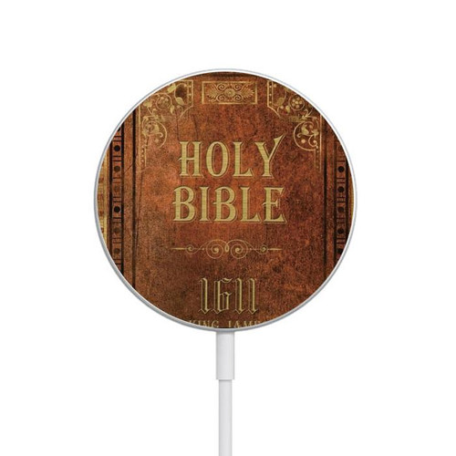 S2890 Holy Bible 1611 King James Version Magnetisches kabelloses Ladepad mit MagSafe 15W für iPhone 16 15 14 13 12