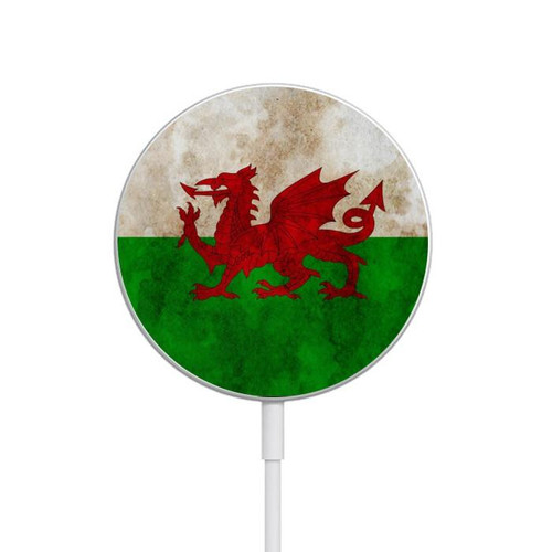 S2976 Wales Football Soccer Flag Magnetisches kabelloses Ladepad mit MagSafe 15W für iPhone 16 15 14 13 12