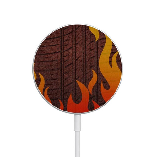 S2988 Rally Car Tire Fire Magnetisches kabelloses Ladepad mit MagSafe 15W für iPhone 16 15 14 13 12