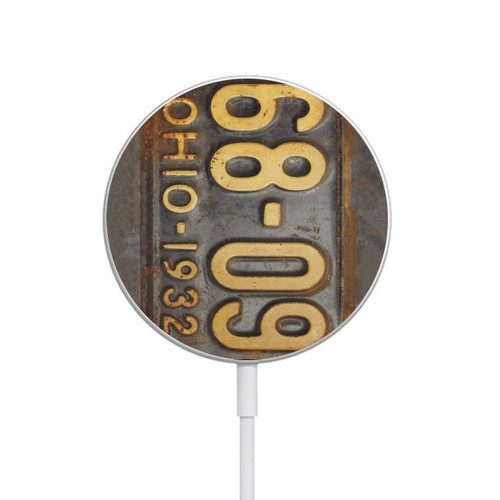 S3228 Vintage Car License Plate Magnetisches kabelloses Ladepad mit MagSafe 15W für iPhone 16 15 14 13 12