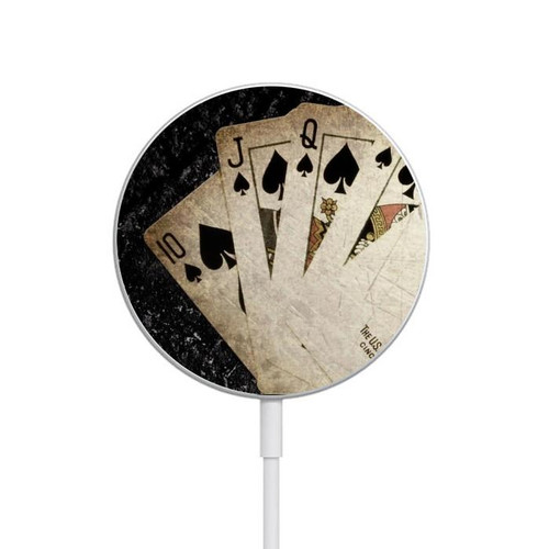 S3231 Vintage Royal Straight Flush Cards Magnetisches kabelloses Ladepad mit MagSafe 15W für iPhone 16 15 14 13 12