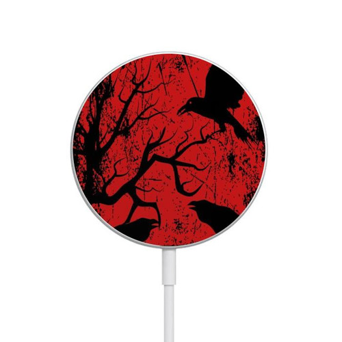 S3325 Crow Black Blood Tree Magnetisches kabelloses Ladepad mit MagSafe 15W für iPhone 16 15 14 13 12