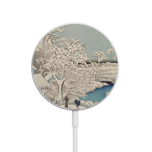 S3350 Utagawa Hiroshige Drum Bridge Yuhi Hill in Meguro Magnetisches kabelloses Ladepad mit MagSafe 15W für iPhone 16 15 14 13 12