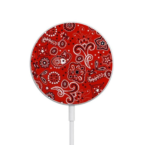 S3354 Red Classic Bandana Magnetisches kabelloses Ladepad mit MagSafe 15W für iPhone 16 15 14 13 12