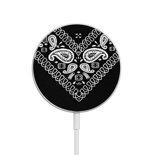S3363 Bandana Black Pattern Magnetisches kabelloses Ladepad mit MagSafe 15W für iPhone 16 15 14 13 12