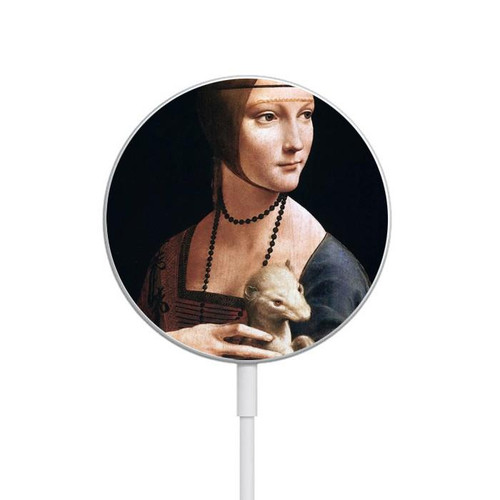 S3471 Lady Ermine Leonardo da Vinci Magnetisches kabelloses Ladepad mit MagSafe 15W für iPhone 16 15 14 13 12