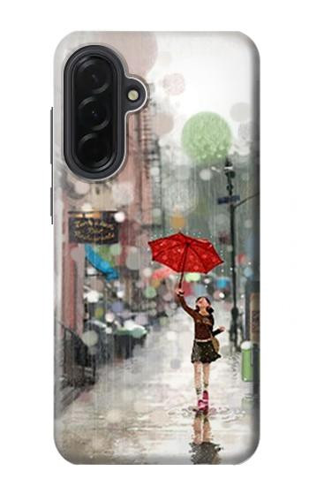 S0108 Girl in The Rain Hülle Schutzhülle Taschen für Samsung Galaxy A36