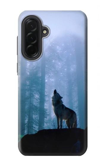 S0935 Wolf Howling in Forest Hülle Schutzhülle Taschen für Samsung Galaxy A36