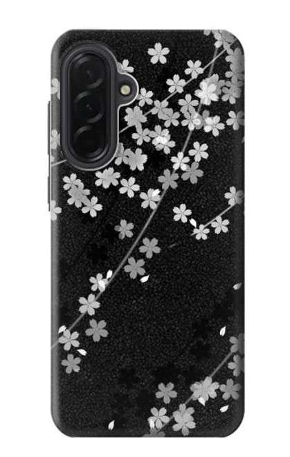 S2544 Japanese Kimono Style Black Flower Pattern Hülle Schutzhülle Taschen für Samsung Galaxy A36