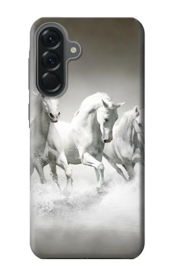 S0933 White Horses Hülle Schutzhülle Taschen für Samsung Galaxy A56