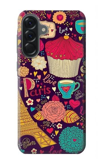 S2353 Paris Cartoon Vintage Pattern Hülle Schutzhülle Taschen für Samsung Galaxy A56
