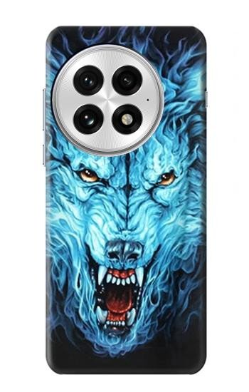 S0752 Blue Fire Grim Wolf Hülle Schutzhülle Taschen für OnePlus 13
