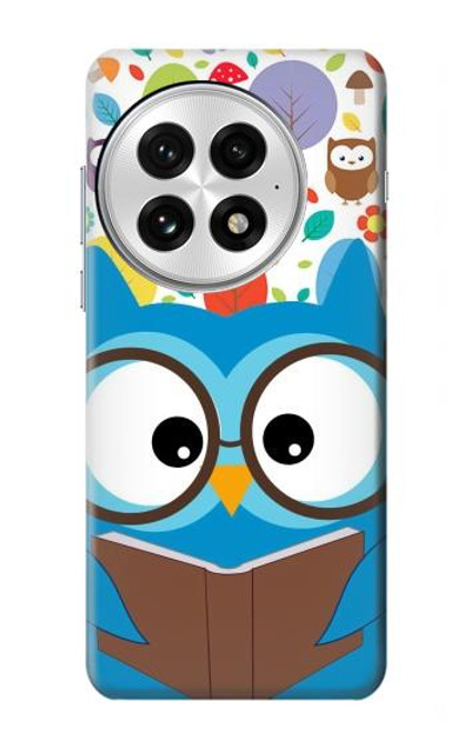 S2521 Cute Nerd Owl Cartoon Hülle Schutzhülle Taschen für OnePlus 13