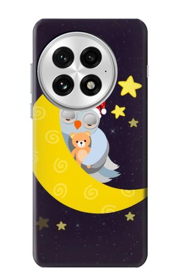 S2849 Cute Sleepy Owl Moon Night Hülle Schutzhülle Taschen für OnePlus 13