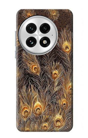 S3691 Gold Peacock Feather Hülle Schutzhülle Taschen für OnePlus 13