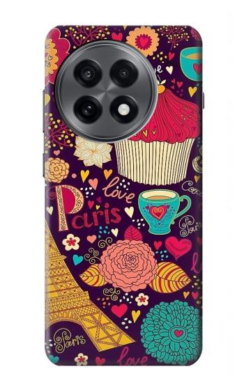 S2353 Paris Cartoon Vintage Pattern Hülle Schutzhülle Taschen für OnePlus 13R