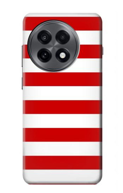S2364 Red and White Striped Hülle Schutzhülle Taschen für OnePlus 13R