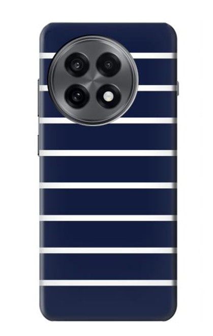 S2767 Navy White Striped Hülle Schutzhülle Taschen für OnePlus 13R