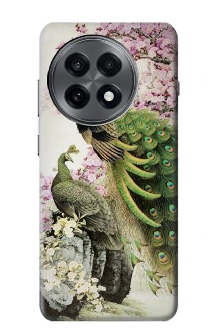 S2773 Peacock Chinese Brush Painting Hülle Schutzhülle Taschen für OnePlus 13R
