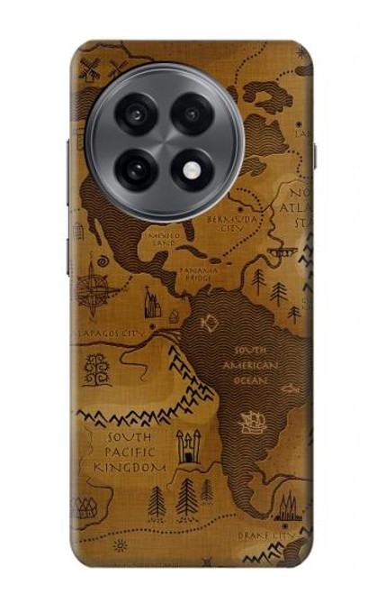 S2861 Antique World Map Hülle Schutzhülle Taschen für OnePlus 13R