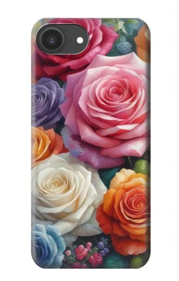 S3975 Colorful Roses Painting Hülle Schutzhülle Taschen für iPhone 16e, 17e